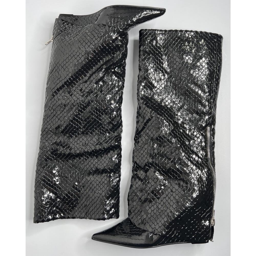 Steve Madden Paley Snake Embossed Synthetic Boot … - image 2